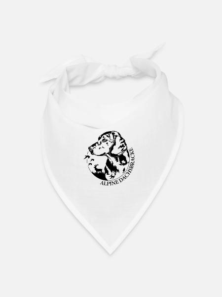 ALPINE DACHSBRACKE Hundeportrait Jagdhund Wilsigns - Bandana Dreieckstuch - Weiß