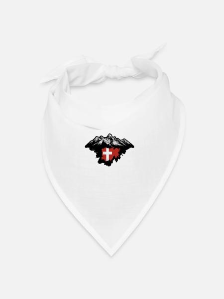 Schweizer Flagge - Bandana Dreieckstuch - Weiß