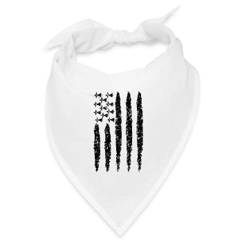 Bretonische Flagge, Geschenk für Bretonen, bzh vintage - Bandana Dreieckstuch - Weiß - Vorne