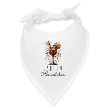Hallöchen Aperölchen Cocktail Sommerparty Shirt - Bandana Dreieckstuch - Weiß - Vorne