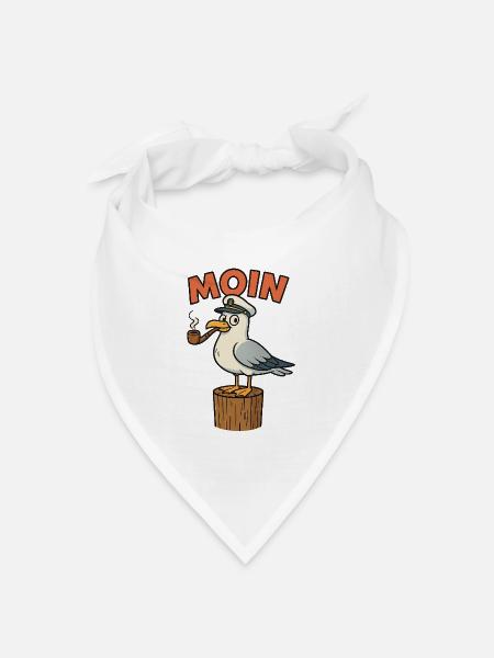 Moin Möwe - Bandana Dreieckstuch - Weiß