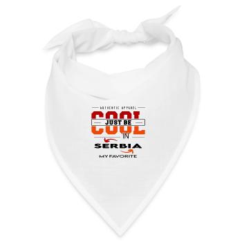 Serbia Serbien Land Urlaub Reise verreisen - Bandana Dreieckstuch - Weiß - Vorne