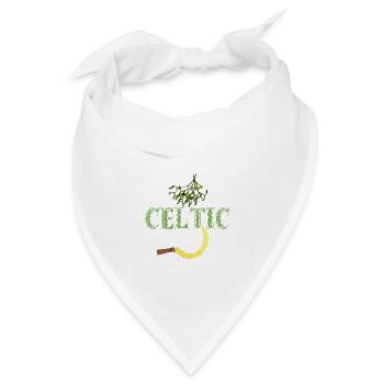 celtic schriftzug mit mistel und sichelen - Bandana Dreieckstuch - Weiß - Vorne