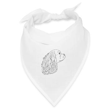 Cavalier King Charles Spaniel - Bandana Dreieckstuch - Weiß - Vorne