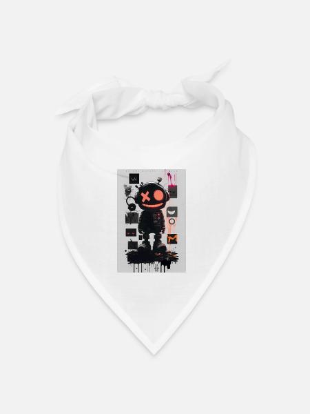 Robot Graffiti Design by ART8NS Art ON Streetwear - Bandana Dreieckstuch - Weiß