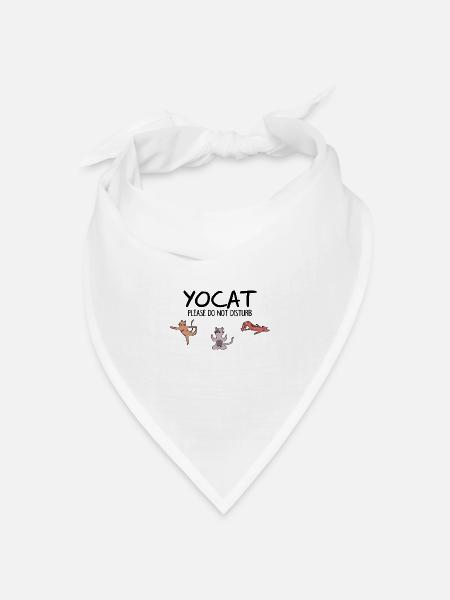 Katzen Yoga - Bandana Dreieckstuch - Weiß