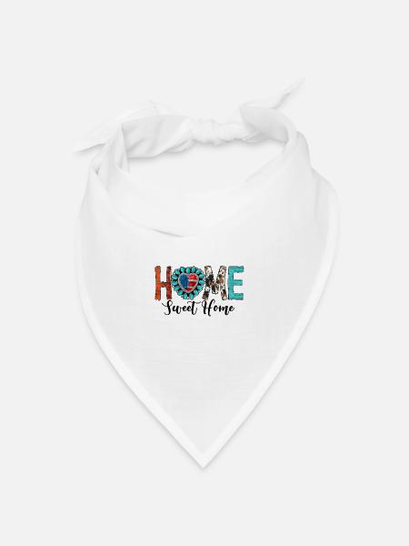 Home Sweet Home - Bandana Dreieckstuch - Weiß