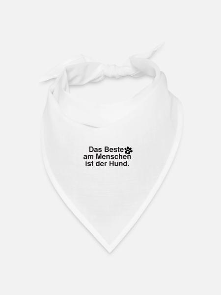 Hundespruch - Bandana Dreieckstuch - Weiß