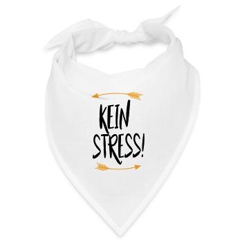 Sprüche Kein Stress - Bandana Dreieckstuch - Weiß - Vorne