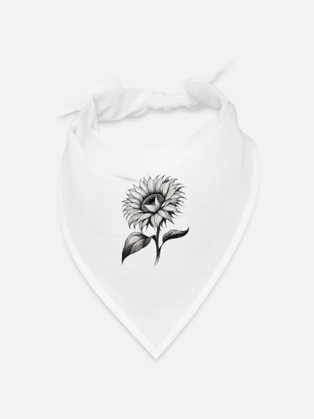 Sonnenblume - Bandana Dreieckstuch - Weiß