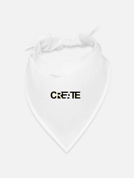 CREATE, modernes, kreatives Credo - Bandana Dreieckstuch - Weiß