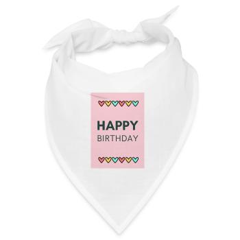 GEBURTSTAG, ALLES GUTE ZUM GEBURTSTAG, ALLES GUTE ZUM GEBURTSTAG - Bandana Dreieckstuch - Weiß - Vorne
