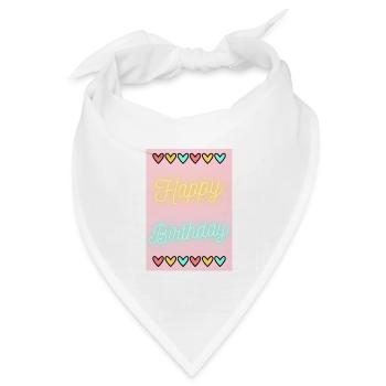 GEBURTSTAG, ALLES GUTE ZUM GEBURTSTAG, ALLES GUTE ZUM GEBURTSTAG - Bandana Dreieckstuch - Weiß - Vorne
