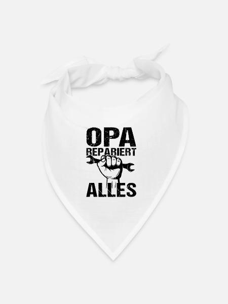 Opa repariert alles Großvater Opa - Bandana Dreieckstuch - Weiß