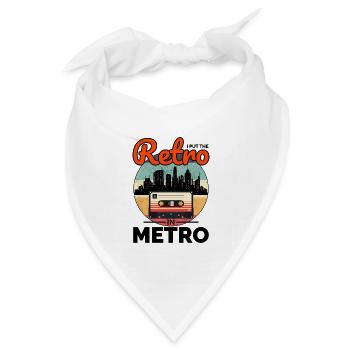 Retro trifft Metro: Ikonisches Stadtbild mit 80er-Jahre-Vibes - Bandana Dreieckstuch - Weiß - Vorne