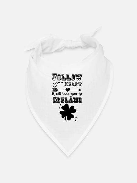 Ireland Heart Irland Geschenk - Bandana Dreieckstuch - Weiß