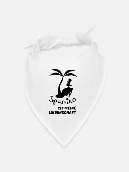 Spanien - meine Leidenschaft Urlaub Geschenk - Bandana Dreieckstuch - Weiß