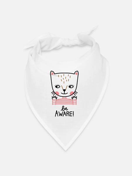 be aware - Bandana Dreieckstuch - Weiß