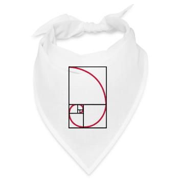 Fibonacci Kurve goldener Schnitt Art - Bandana Dreieckstuch - Weiß - Vorne