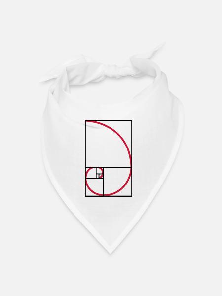 Fibonacci Kurve goldener Schnitt Art - Bandana Dreieckstuch - Weiß