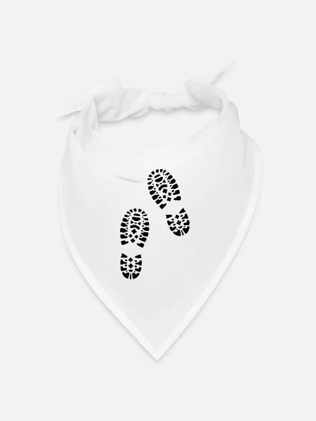 Wandern, Fußabdrücke, Hiking, footprints - Bandana Dreieckstuch - Weiß