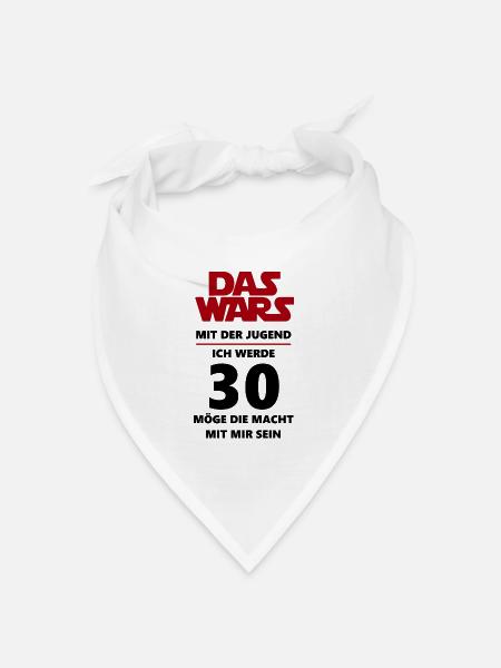 30 Geburtstag - Bandana Dreieckstuch - Weiß