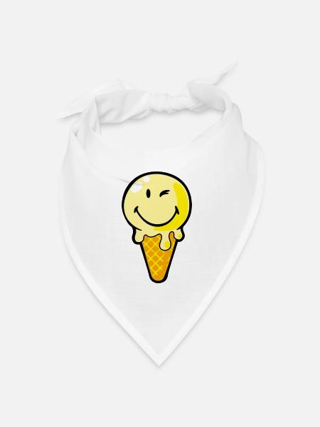 Smiley Ice Cream - Bandana Dreieckstuch - Weiß