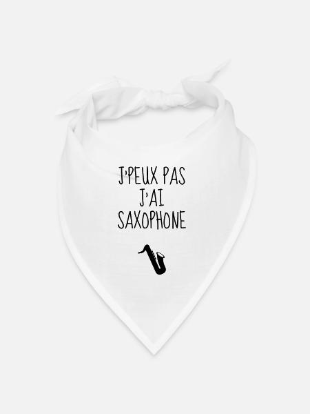 Saxophon Saxophonist Musik Musiker Musikerin - Bandana Dreieckstuch - Weiß