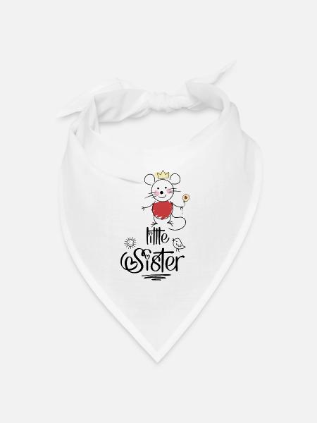 Kleine Schwester - Bandana Dreieckstuch - Weiß