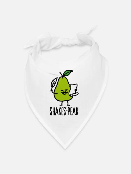 Shakes-Pear, Shakespeare Lustige Birne Wortspiel - Bandana Dreieckstuch - Weiß