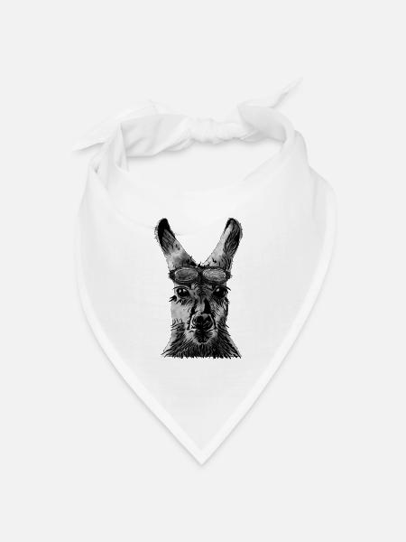 Känguru - Bandana Dreieckstuch - Weiß