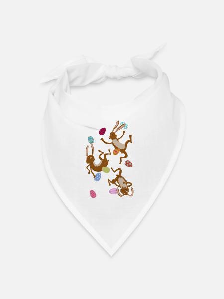 fallende Osterhasen - Bandana Dreieckstuch - Weiß