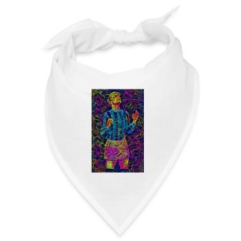 FußballMulticolor - Bandana Dreieckstuch - Weiß - Vorne