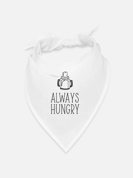 Always Hungry Flasche 2 - Bandana Dreieckstuch - Weiß