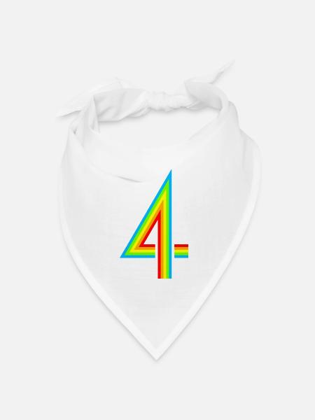 Schon 4 Jahre! - Bandana Dreieckstuch - Weiß