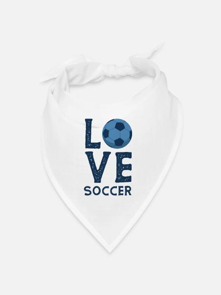 Liebe Fußball Fan Fußballer Soccer WM - Bandana Dreieckstuch - Weiß