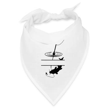 Fischschwimmer und Bar zwischendurch für den eigenen Text - Bandana Dreieckstuch - Weiß - Vorne