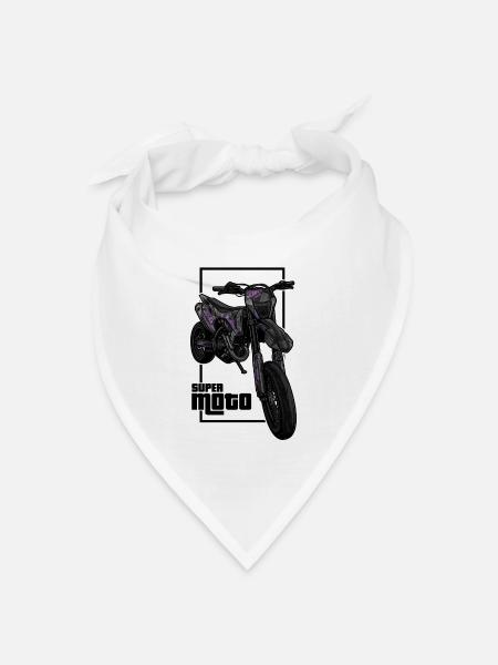 Supermoto - Supermotard - Bandana Dreieckstuch - Weiß