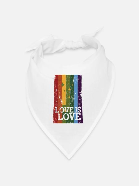 Distressed Pride Flag, Love is Love - Bandana Dreieckstuch - Weiß