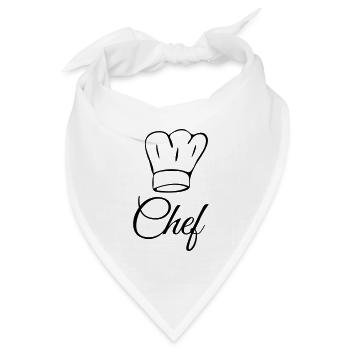 Küchenchef Koch Chef - Bandana Dreieckstuch - Weiß - Vorne