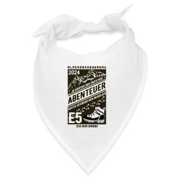 Abenteuer E5 Alpenüberquerung 2024 - Bandana Dreieckstuch - Weiß - Vorne