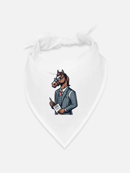 Cute Horse Teacher - Bandana Dreieckstuch - Weiß