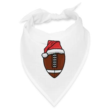 Football Weihnachtsmannmütze - Bandana Dreieckstuch - Weiß - Vorne