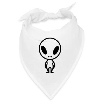 Außerirdischer - Bandana Dreieckstuch - Weiß - Vorne