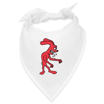 Hase Monster Böse gefräßig Halloween Sabber Spucke - Bandana Dreieckstuch - Weiß - Vorne