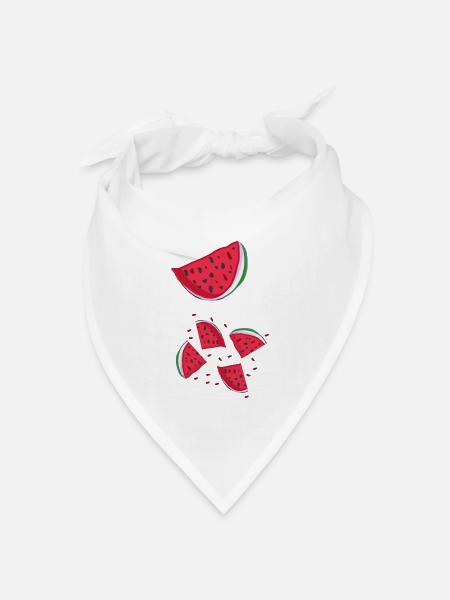 Wassermelone - Bandana Dreieckstuch - Weiß