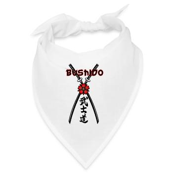 Bushido: Ehre in der Stille - Bandana Dreieckstuch - Weiß - Vorne