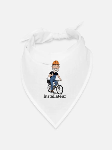 Bauarbeiter Fahrradheld - Bandana Dreieckstuch - Weiß