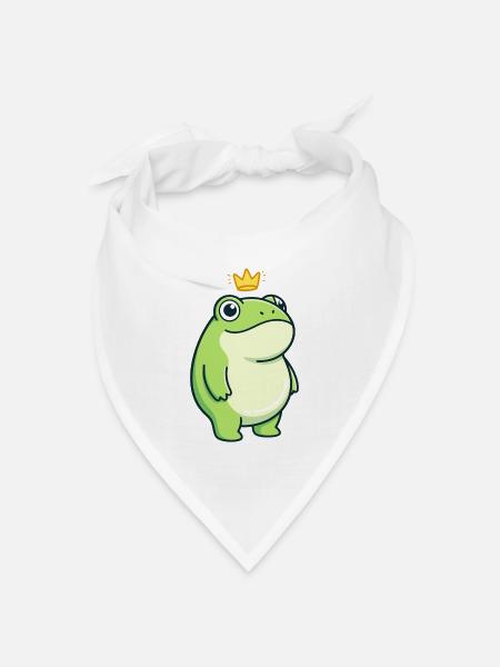 King Croak – Klassisches minimalistisches Design - Bandana Dreieckstuch - Weiß