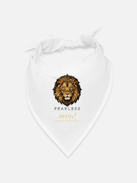 Furchtloser Geist – Löwenmotivationsdesign - Bandana Dreieckstuch - Weiß